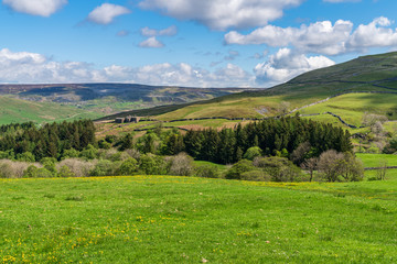 Yorkshire Dales landscape in the Swaledale near Gunnerside, North Yorkshire, England, UK
