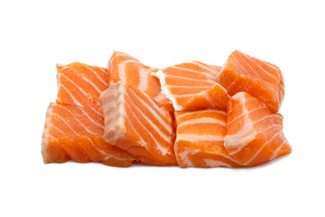 Salmon fish health food and seafood isolated on white background