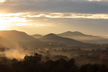 sunset in the mountains