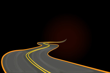 Road curve to success vector