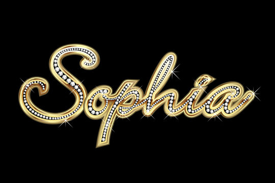 Most popular baby name Sophia gold diamonds bling bling