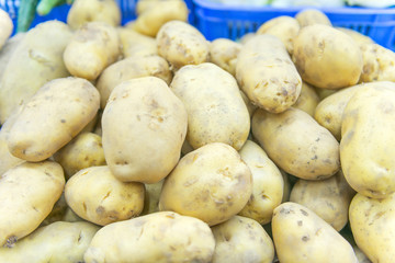 potatoes raw vegetables food in market for pattern texture and background