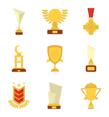 Isolated gold winner and first position icon set vector design