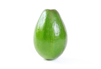 Single avocado isolated on white background. Whole avocado.