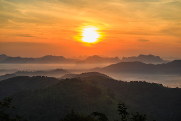 sunset over the mountains