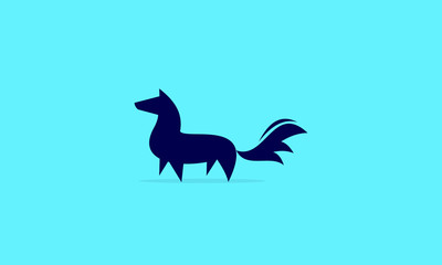 flat dog logo design vector