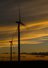 Fototapeta na wymiar Wind Turbines at Sunset