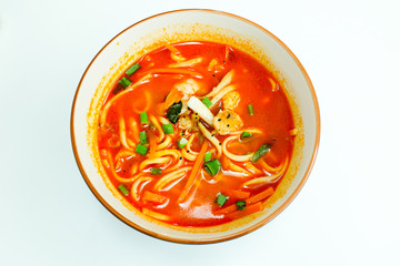 A picture of spicy Korean seafood noodle called 