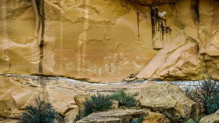 Ancient Petroglyphs In Barrier Sego Canyon, Utah  