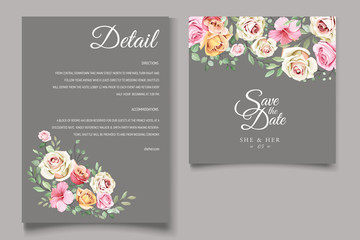 romantic wedding floral and leaves design