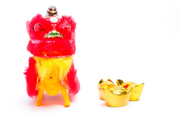A picture of lion dance miniature with 