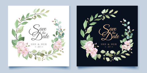 romantic wedding floral and leaves design