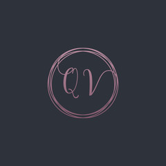 Letter Q U logo template. Creative fashion logo design, couple letter , beauty icon. Initial handwriting or handwritten logo for identity. Logo with hand drawn style. wedding concept -vector