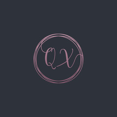 Letter Q W logo template. Creative fashion logo design, couple letter , beauty icon. Initial handwriting or handwritten logo for identity. Logo with hand drawn style. wedding concept -vector