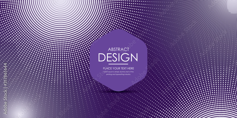 Poster abstract vector circle frame halftone dots background
