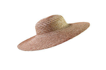 straw hat isolated on white with clipping path