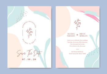 abstract water color wedding card invitation