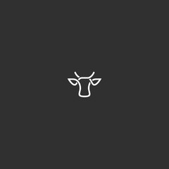 abstract cow head logo design