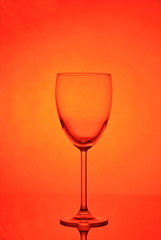 Collection of empty beverage glasses for alcohol and soft drinks