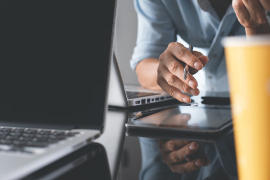 Man working on laptop
