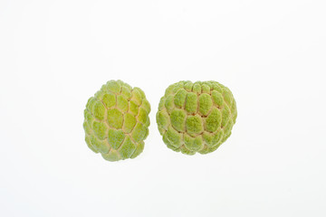 Fototapeta premium Custard apple Annona squamosa isolated on white background,