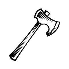 axe with a retro engraved style. - vector