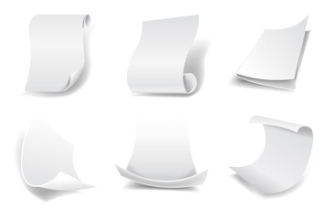 Blank white paper sheet mock up collection