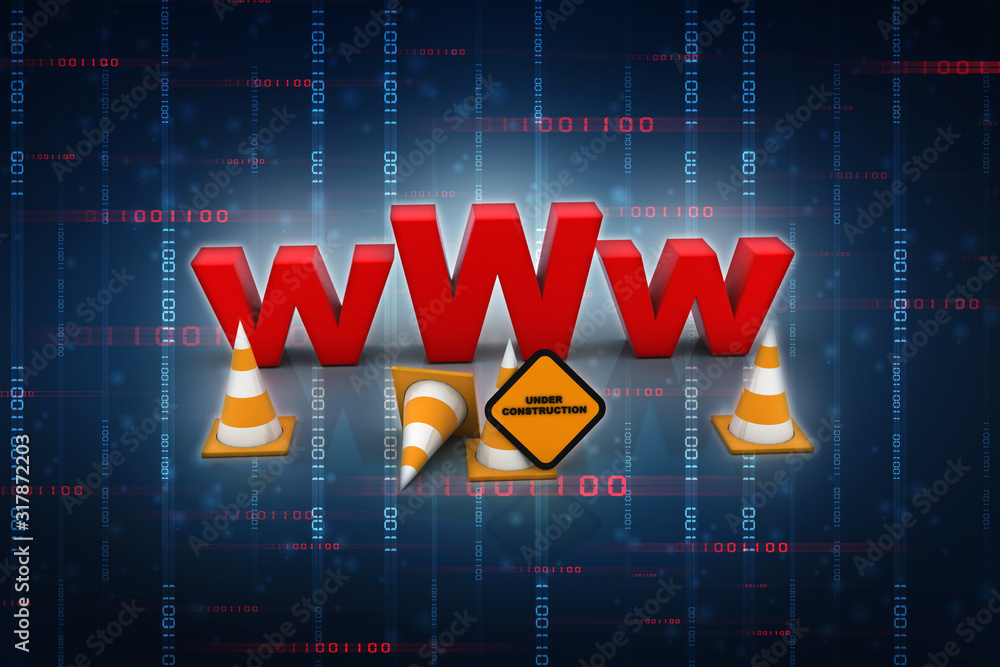 Aufkleber 3d rendering world wide web