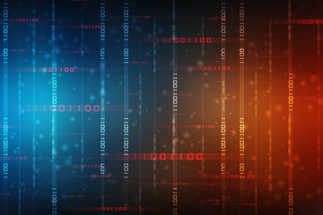 2d illustration abstract digital binary data on computer screen