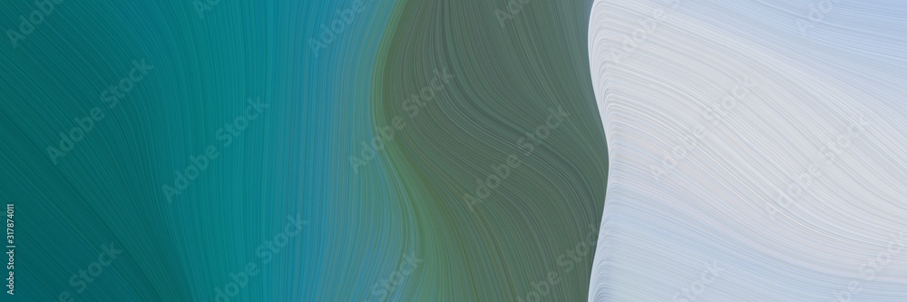 Poster colorful header with light gray, teal blue and dim gray colors. dynamic curved lines with fluid flow