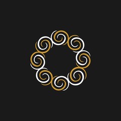 Circle Swirl Pattern Frame Decoration Abstract Creative Icon Logo Design Template Element Vector