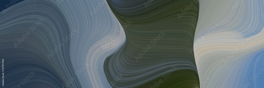 Aufkleber artistic banner design with dark slate gray, dark gray and light slate gray colors. dynamic curved lines with fluid flowing waves and curves