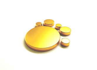 3D graphic abstract gold circles image design