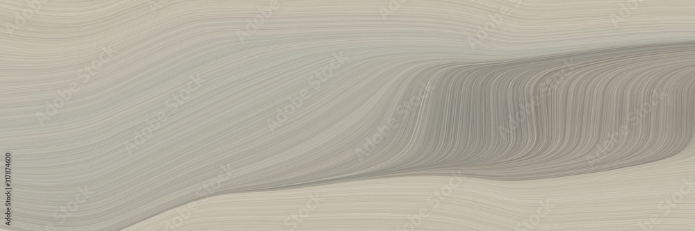 Poster decorative horizontal banner with ash gray, dark gray and gray gray colors. dynamic curved lines wit