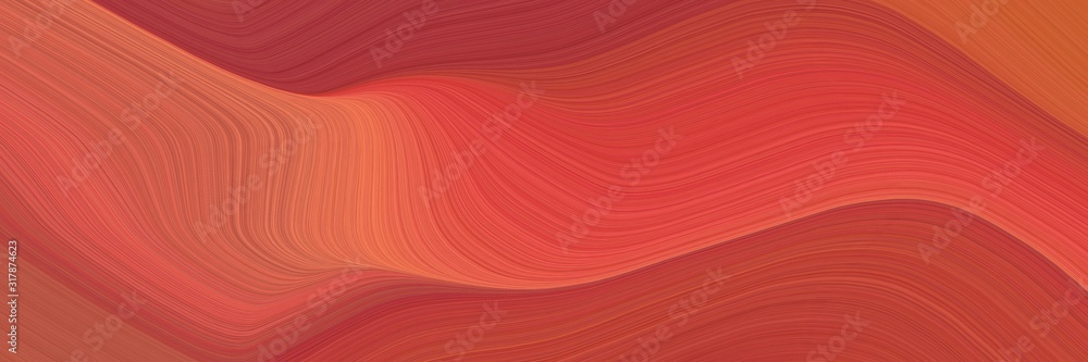 Leinwandbilder colorful header design with moderate red, coral and indian red colors. dynamic curved lines with fluid flowing waves and curves