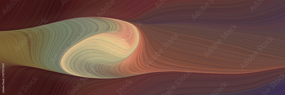Poster moving horizontal header with old mauve, tan and pastel brown colors. dynamic curved lines with fluid flowing waves and curves