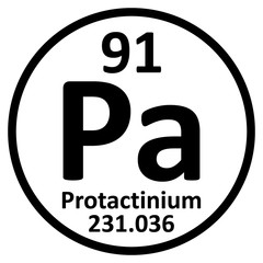 Periodic table element protactinium icon.