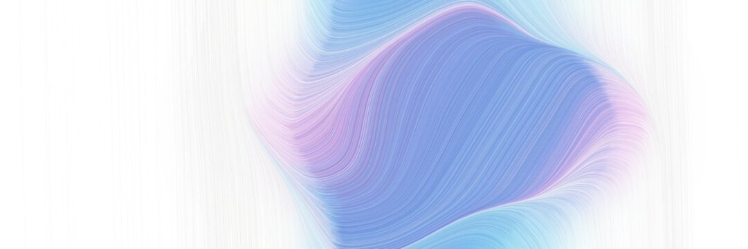 modern banner with lavender, white smoke and corn flower blue colors. dynamic curved lines with fluid flowing waves and curves © Eigens