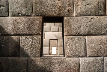 Fotobehang Three Windows in Inca Wall in Coricancha Ruins © Dietmar
