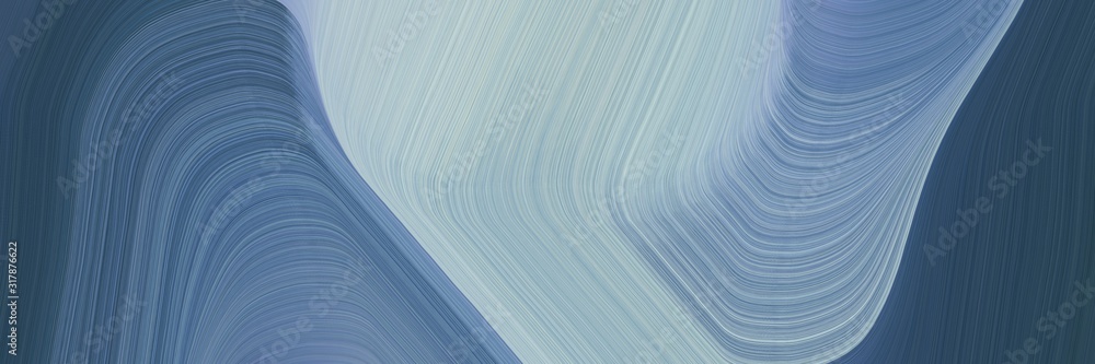 Aufkleber artistic designed horizontal header with teal blue, pastel blue and ash gray colors. dynamic curved lines with fluid flowing waves and curves