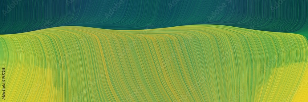Poster moving banner design with yellow green, dark slate gray and golden rod colors. dynamic curved lines 