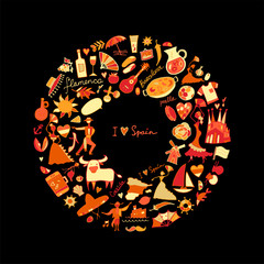 Spain, icons collection. Sketch for your design