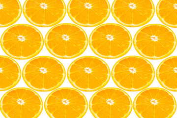 Background of fresh orange slices . Seamless pattern for your design on white background
