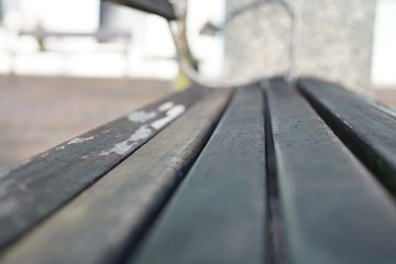 Fototapeta na wymiar Closeup on a park bench