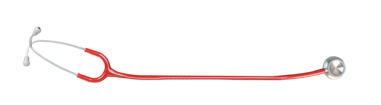 stethoscope horizontal line red isolated medical background