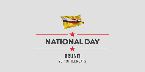 Brunei national day greeting card, banner, vector illustration