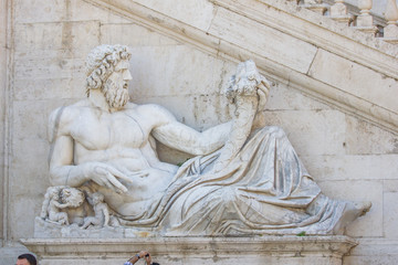 marble ansient statue with cornucopia