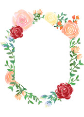 Watercolor wind floral frame