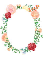 Watercolor wind floral frame