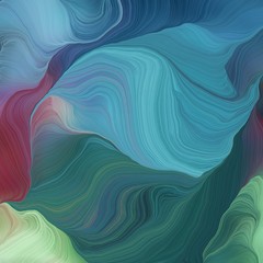 square graphic background with teal blue, cadet blue and ash gray color. modern soft swirl waves background illustration
